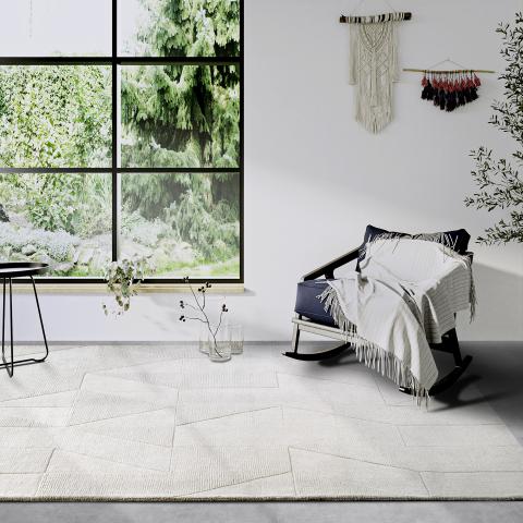 Tapis formes géométriques URSULE Crème