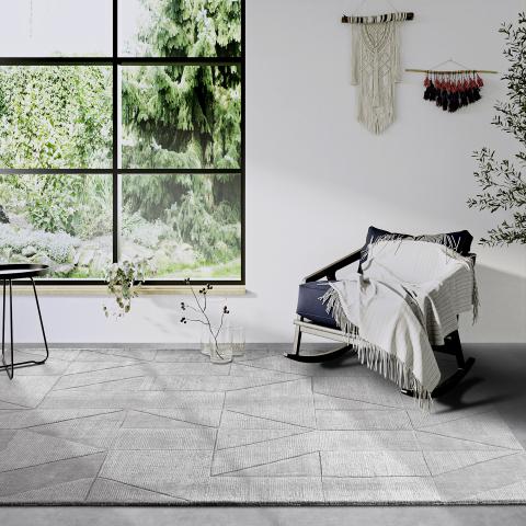 Tapis formes géométriques URSULE Gris