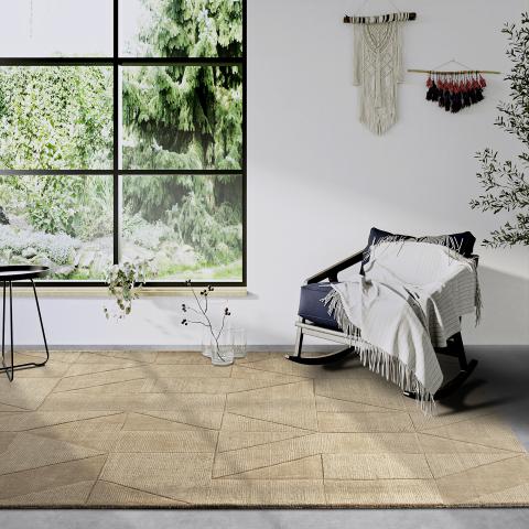 Tapis formes géométriques URSULE Beige