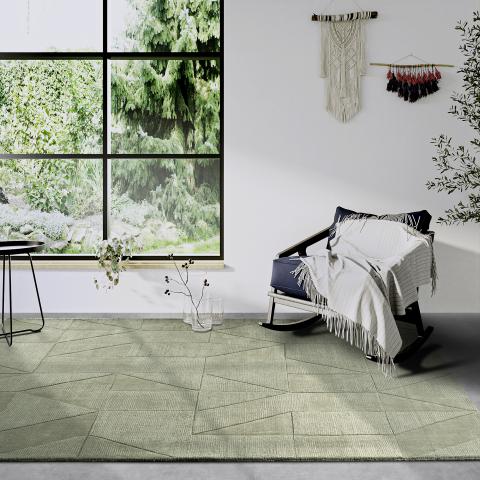 Tapis formes géométriques URSULE Vert