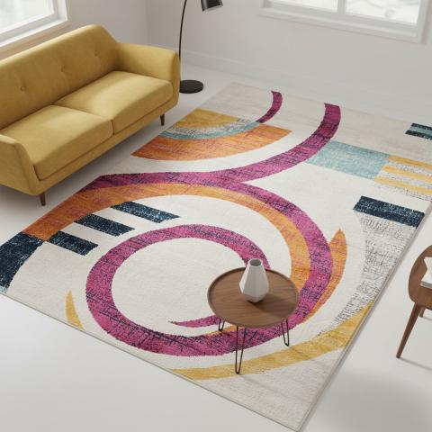 Tapis formes géométriques LYN3 LY Violet