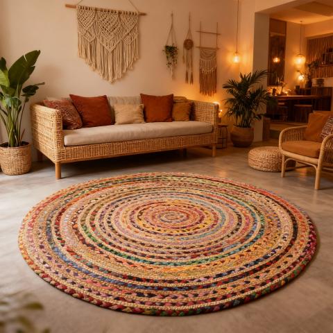 Tapis rond ALANA Rouge