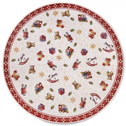 Tapis rond NOEL Rouge