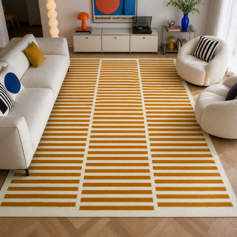 Tapis formes géométriques LYN49 NAT Crème