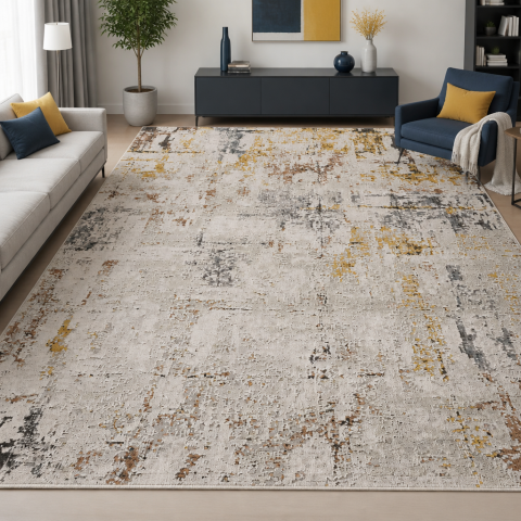 Tapis moderne LYN51 OCRE Beige