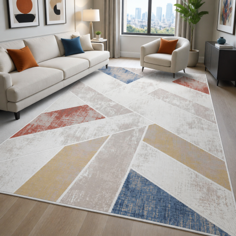 Tapis formes géométriques LYN55 VEGA Multicolore