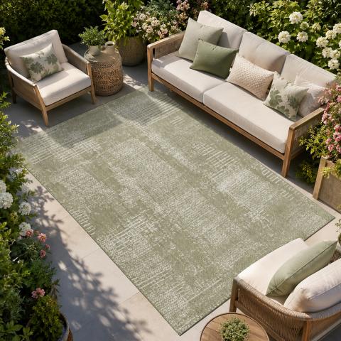 Tapis d'extérieur fait à la machine LYN53 TRAME 1 Vert