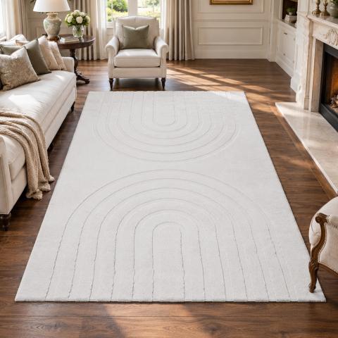 Tapis de bain noir et blanc LYN59 DEH Blanc