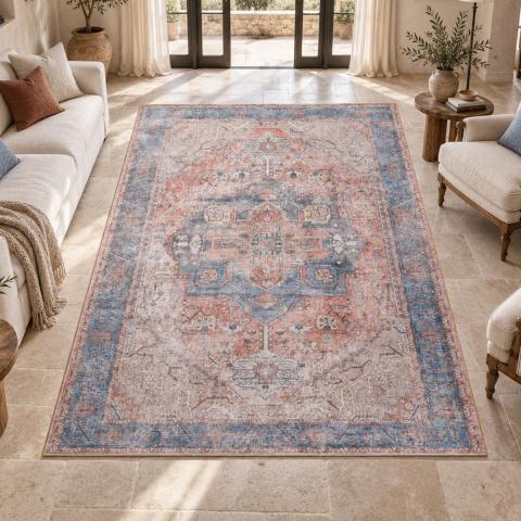 Tapis premier prix LYN11 VINTAGE C Bleu