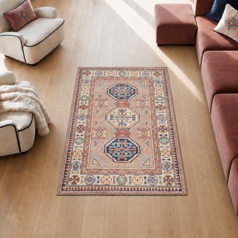 Tapis formes géométriques KAZAK CO 51 Rose