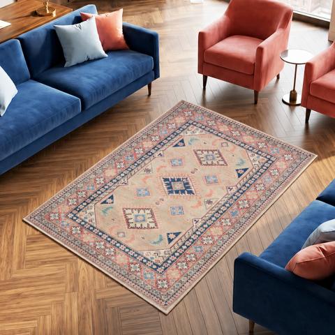 Tapis formes géométriques KAZAK CO 52 Beige