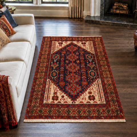 Tapis motif animalier BALUTSCH 3 Rouge