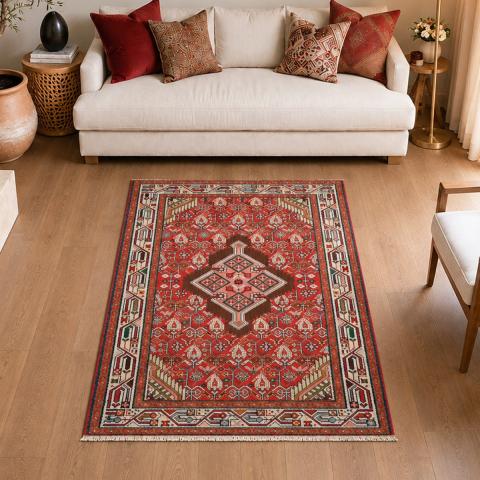 Tapis motif animalier HAMADAN 19 Rouge