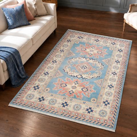 Tapis bleu et vert KAZAK CO 55 Bleu