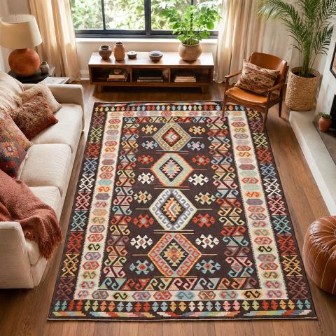 Tapis kilim KILIM 32 Noir