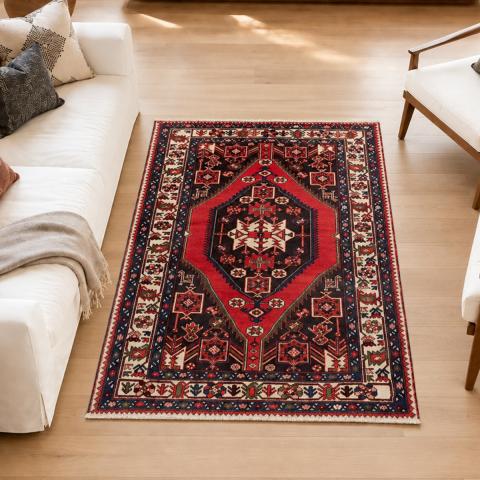 Tapis motif animalier HAMADAN 27 Rouge