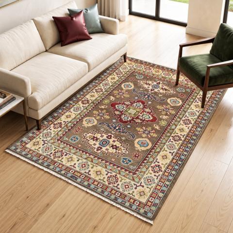 Tapis motif animalier KAZAK CO 61 Marron