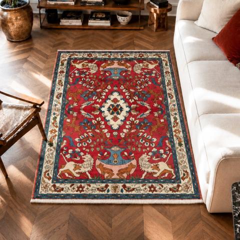 Tapis motif animalier HAMADAN 41 Rouge