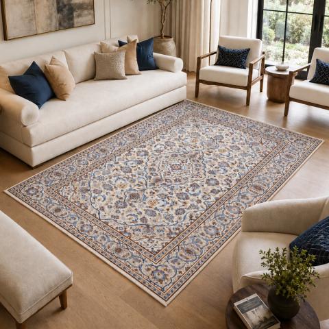 Tapis naturel KASHAN 4 Crème