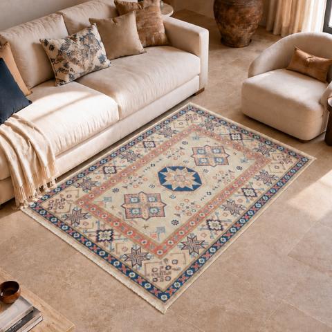 Tapis formes géométriques KAZAK CO 63 Crème