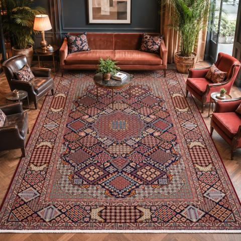 Tapis naturel NADJAFABAD B Bordeaux