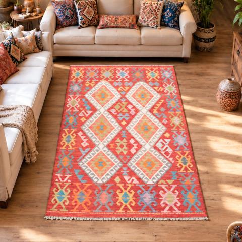 Tapis kilim KILIM 96 Rouge