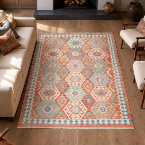 Tapis formes géométriques KILIM 102 Multicolore