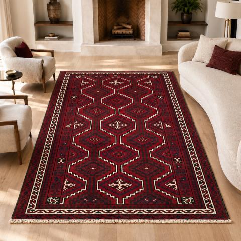 Tapis naturel LORI 8 Rouge
