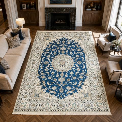 Tapis bleu et vert NAIN 13 Bleu