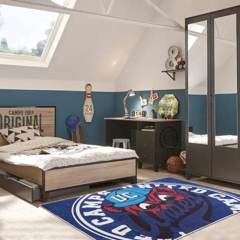 Tapis pour chambre ado UC BEAR Bleu