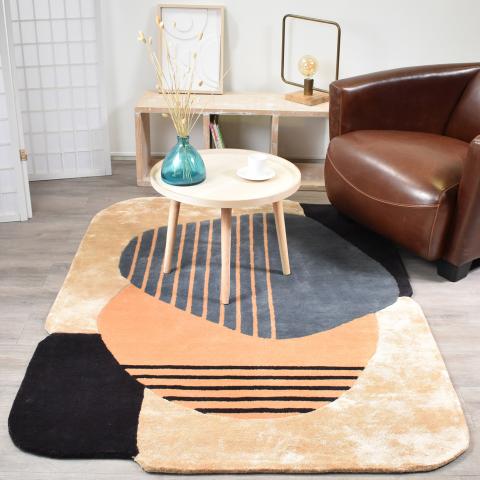 Tapis fin rond taupe par Inspiration Luxe