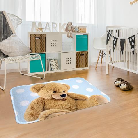 Tapis chambre bébé DOUX TED Bleu