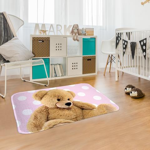 Tapis chambre bébé DOUX TED Rose