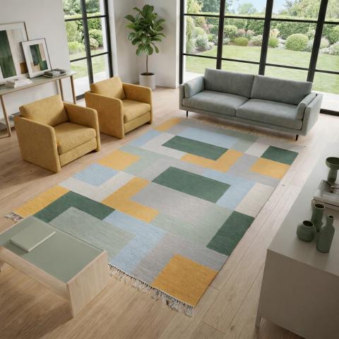 Tapis kilim TETRIS Multicolore