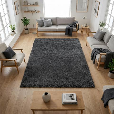 Tapis à poils longs UNI B Gris
