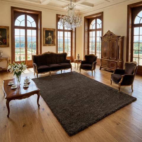 Tapis à poils longs UNI B Marron