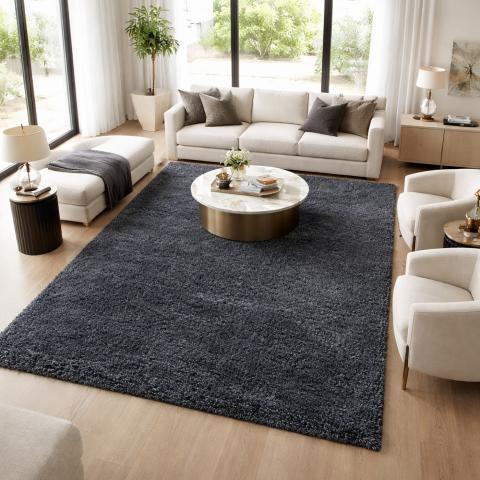 Tapis à poils longs UNI B Anthracite