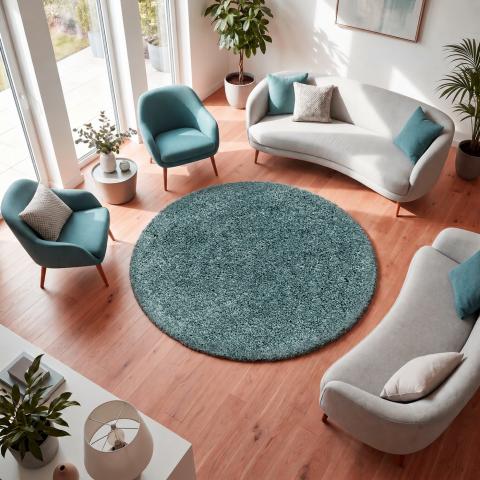Tapis bleu et vert UNI I Bleu