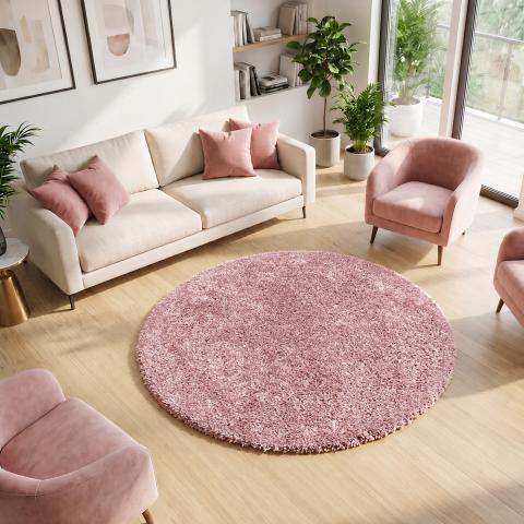 Tapis rond UNI I Rose