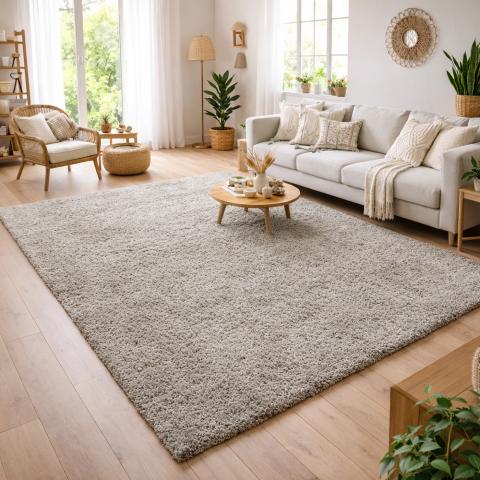 Tapis à poils longs UNI L Beige