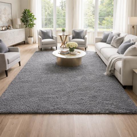 Tapis à poils longs UNI L Gris