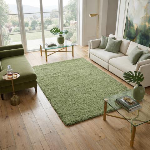 Tapis à poils longs UNI L Vert