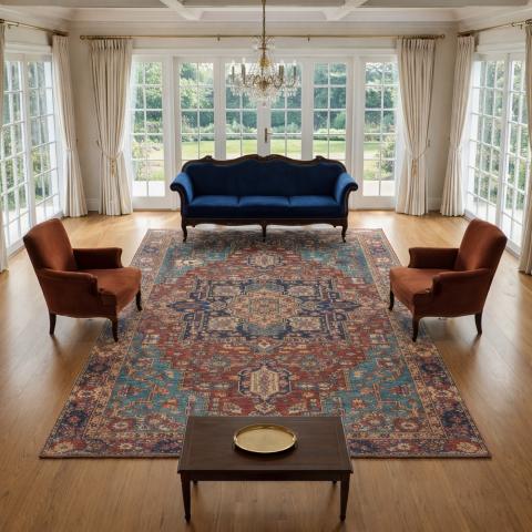 Tapis d'Orient VIVACE 3 Bordeaux